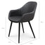 Ex Display - CDC2750-SE - PU Leather Dining Chair - Antique Black - Charcoal Velvet