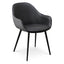 Ex Display - CDC2750-SE - PU Leather Dining Chair - Antique Black - Charcoal Velvet