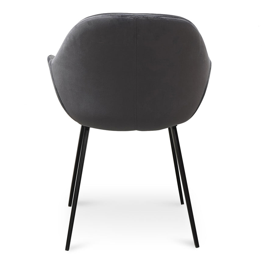 Ex Display - CDC2750-SE - PU Leather Dining Chair - Antique Black - Charcoal Velvet