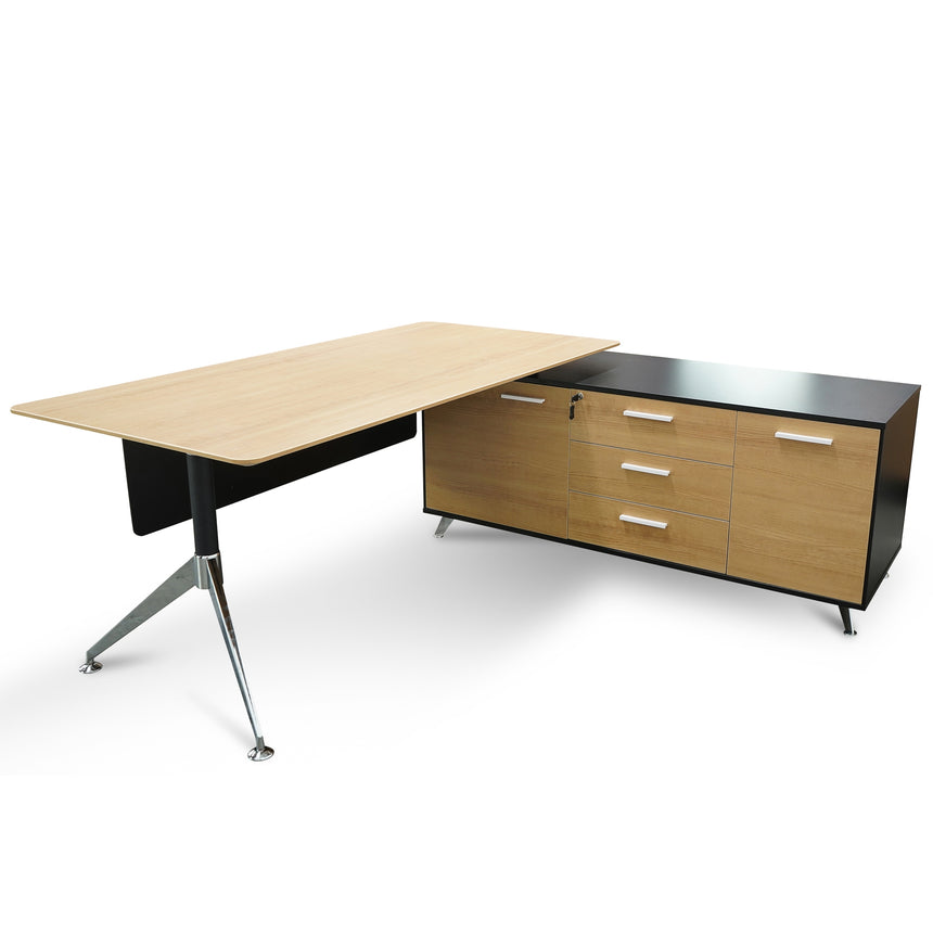 COT6165-SN 1.8m Executive Desk Left Return with Black Legs - Walnut