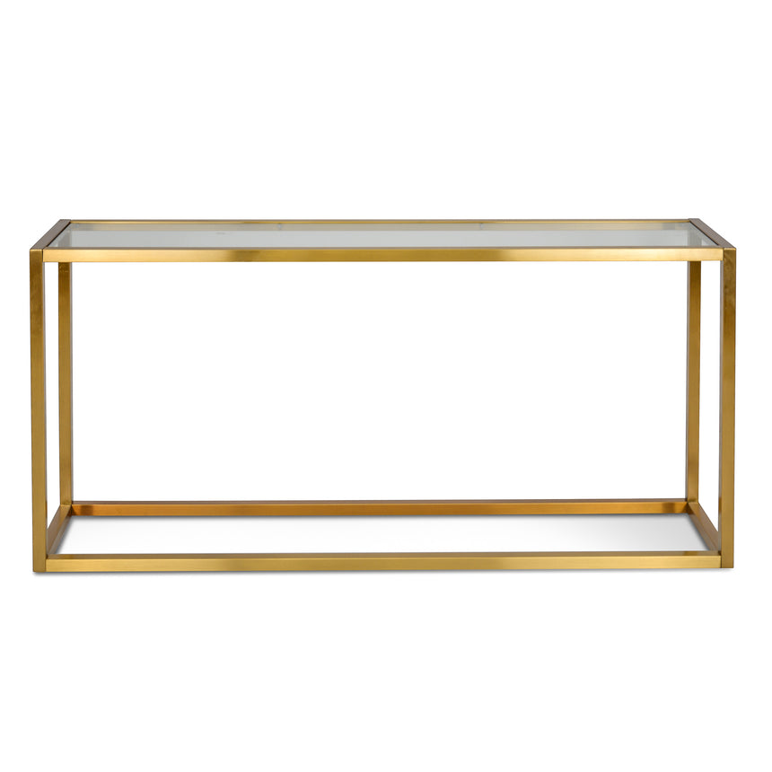 CDT1078-DW Glass Console Table - Tempered Glass -  Steel Base