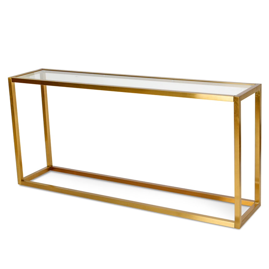 CDT1078-DW Glass Console Table - Tempered Glass -  Steel Base