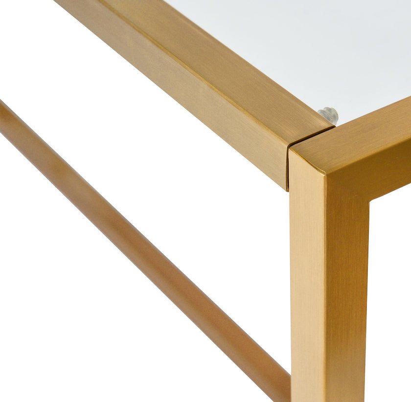 CDT1078-DW Glass Console Table - Tempered Glass -  Steel Base