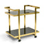 CBR006-KS Bar Cart - Tempered Glass - Gold  Base