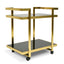 CBR006-KS Bar Cart - Tempered Glass - Gold  Base