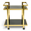 CBR006-KS Bar Cart - Tempered Glass - Gold  Base