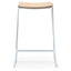 Ex Display - CBS2453-NH Bar Stool With Natural Timber Seat - White Frame