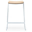 CBS2453-NH Bar Stool With Natural Timber Seat - White Frame