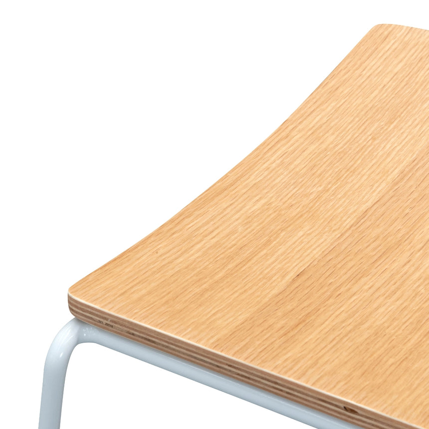 Ex Display - CBS2453-NH Bar Stool With Natural Timber Seat - White Frame
