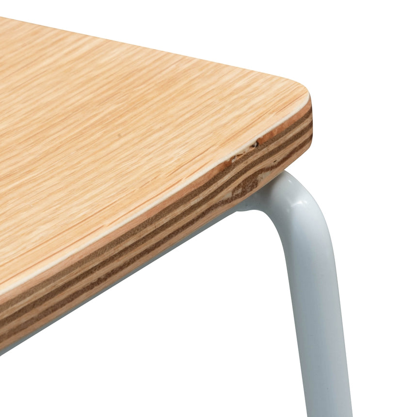 Ex Display - CBS2453-NH Bar Stool With Natural Timber Seat - White Frame