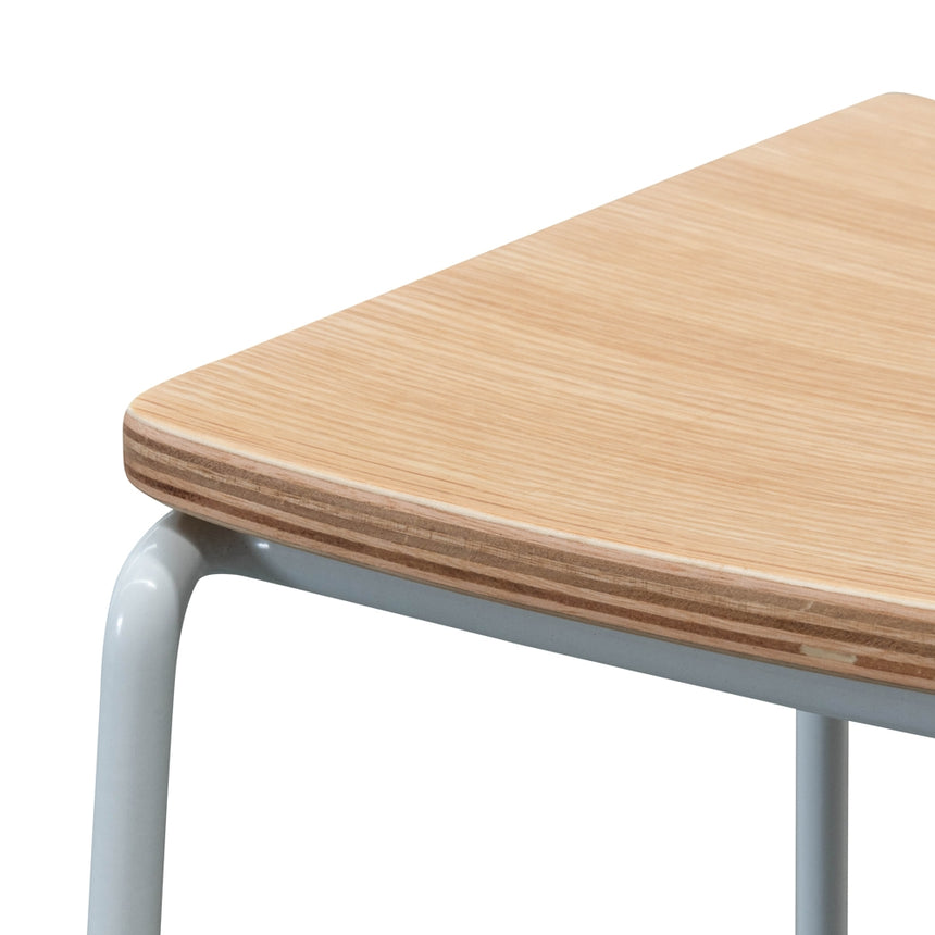 Ex Display - CBS2453-NH Bar Stool With Natural Timber Seat - White Frame
