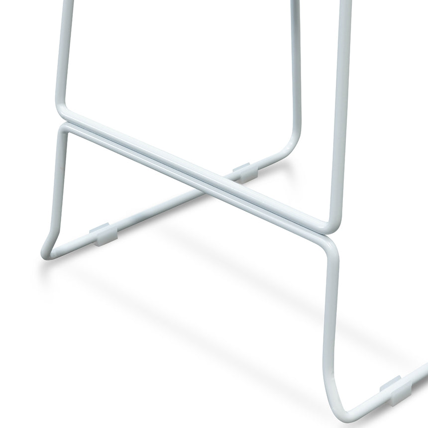 Ex Display - CBS2453-NH Bar Stool With Natural Timber Seat - White Frame