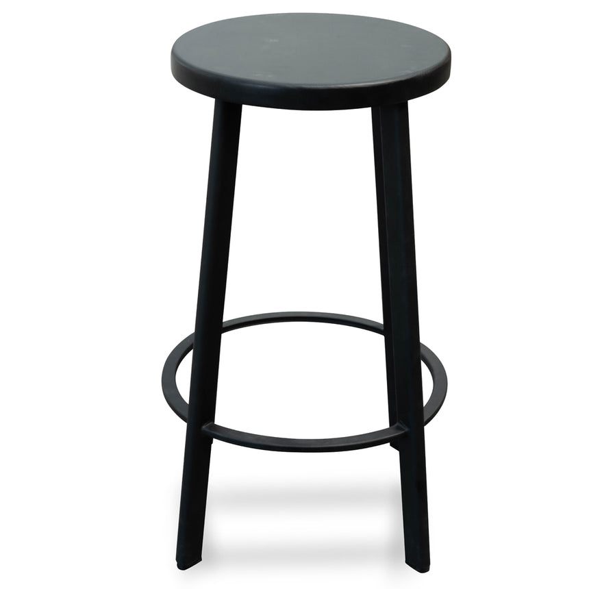 CBS2466-NH 65cm Bar Stool With Black Timber Seat - Black Frame