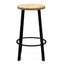 CBS2467-NH 65cm Bar Stool -With Natural Timber Seat - Black Frame