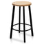 CBS2467-NH 65cm Bar Stool -With Natural Timber Seat - Black Frame