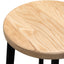 CBS2467-NH 65cm Bar Stool -With Natural Timber Seat - Black Frame