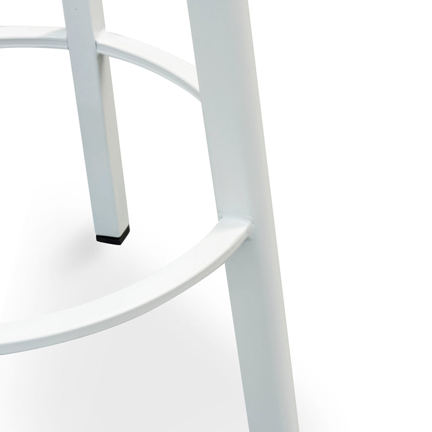 CBS2468-NH 65cm Bar Stool - Natural Timber Seat - White Frame