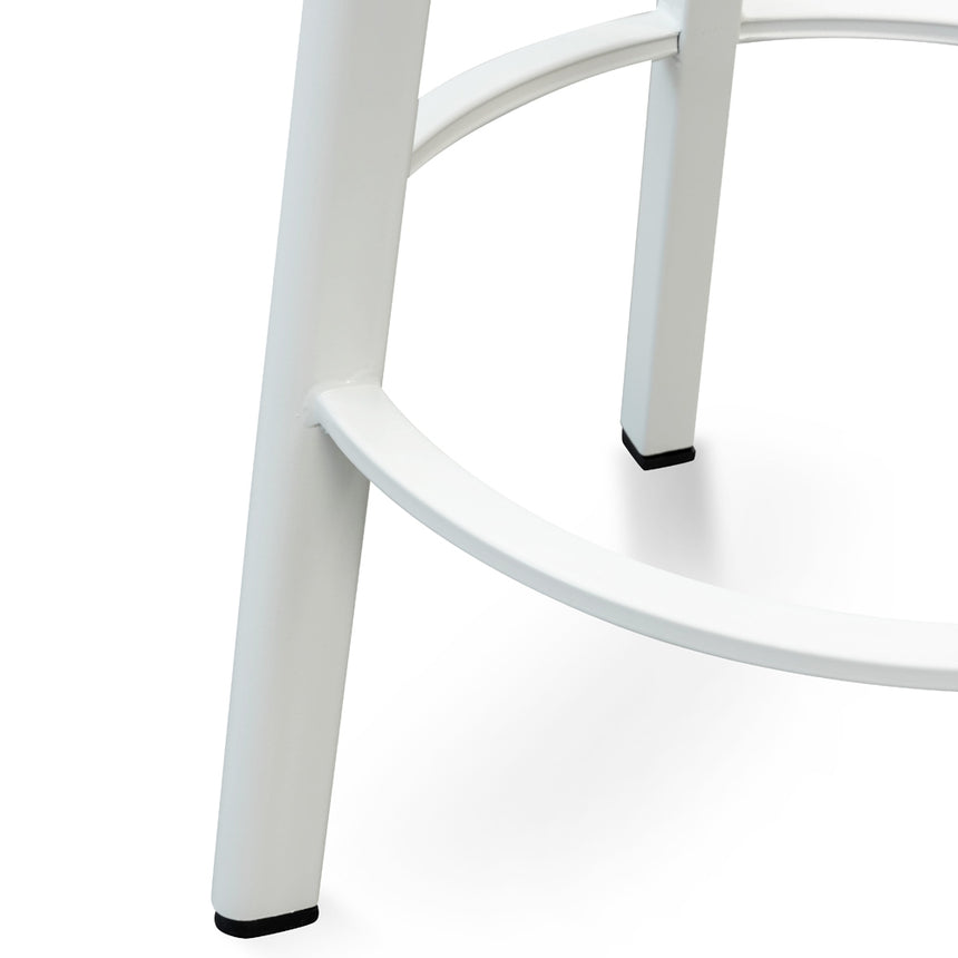CBS2468-NH 65cm Bar Stool - Natural Timber Seat - White Frame