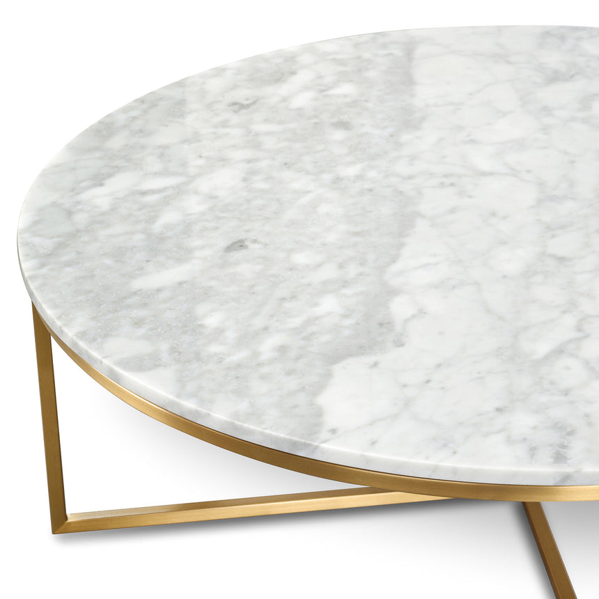 Ex Display - CCF1051-DW 100cm Round Marble Coffee Table