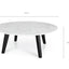 CCF2008-SD 100cm Marble Coffee Table with Black Legs