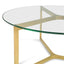 CCF2352-KS 85cm Glass Round Coffee Table - Gold Base