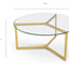 CCF2352-KS 85cm Glass Round Coffee Table - Gold Base