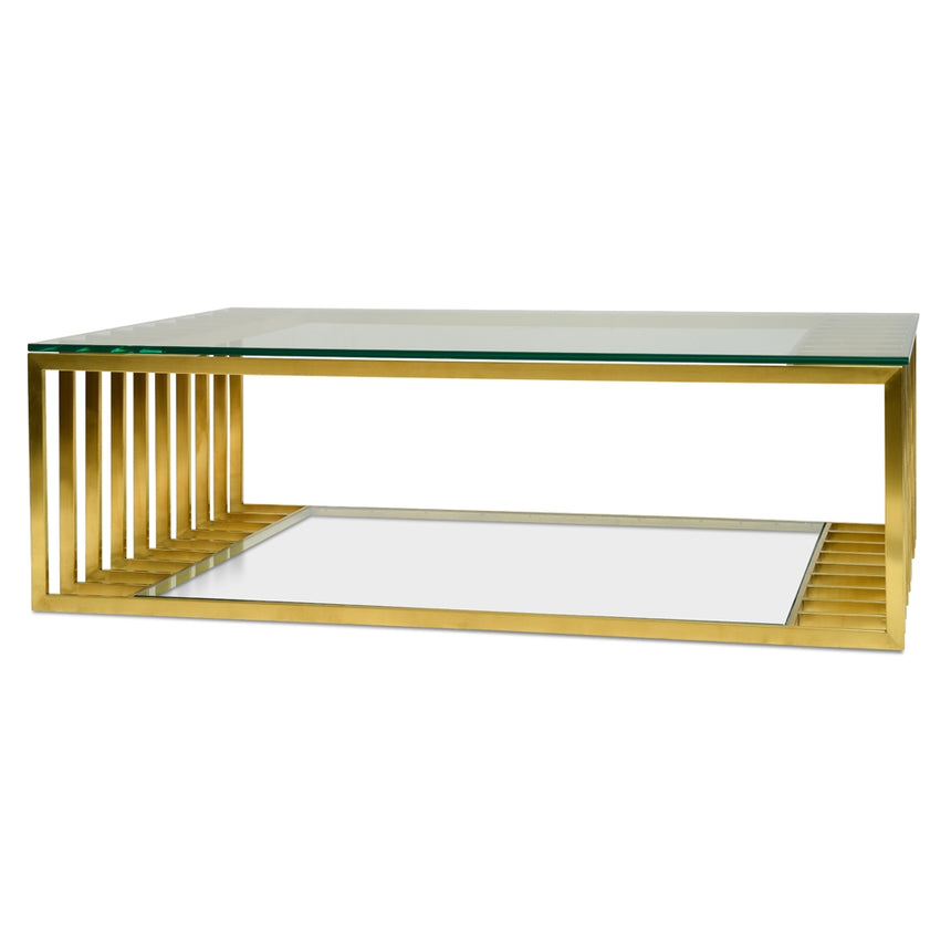 CCF2353-KS 1.3m Glass Coffee Table - Gold Base