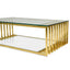 CCF2353-KS 1.3m Glass Coffee Table - Gold Base