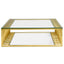 CCF2353-KS 1.3m Glass Coffee Table - Gold Base