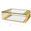 CCF2353-KS 1.3m Glass Coffee Table - Gold Base