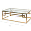 CCF2421-BS 1.2m Coffee Table - Glass Top - Brushed Gold Base