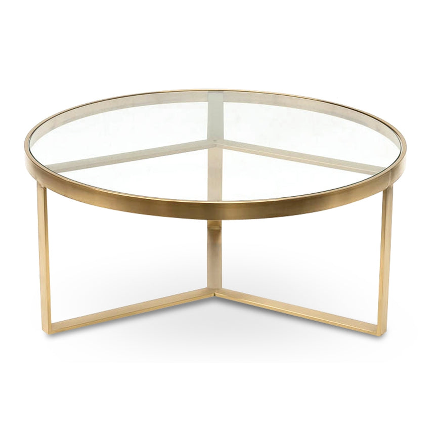 CCF2427-BS 90cm Coffee Table - Brushed Gold Base