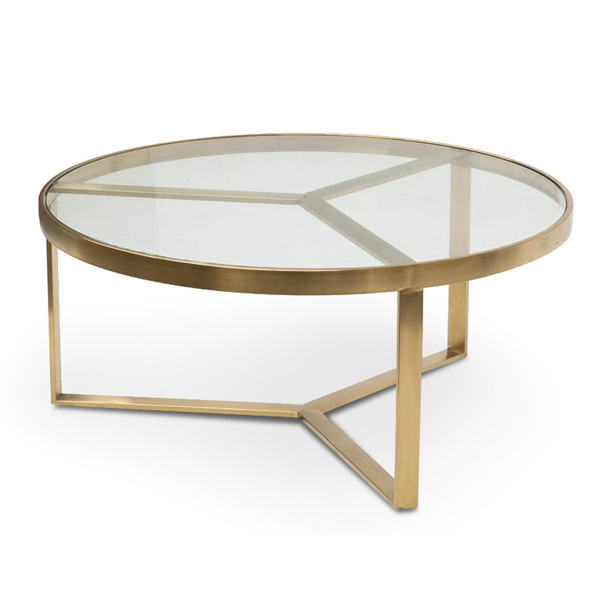 CCF2427-BS 90cm Coffee Table - Brushed Gold Base