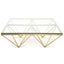 CCF2580-BS 1.05m Glass Coffee Table - Brushed Gold Base