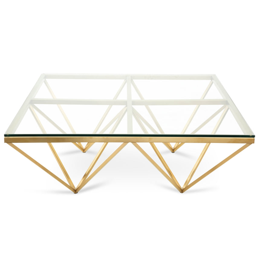 CCF2580-BS 1.05m Glass Coffee Table - Brushed Gold Base