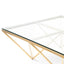 CCF2580-BS 1.05m Glass Coffee Table - Brushed Gold Base