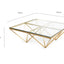 CCF2580-BS 1.05m Glass Coffee Table - Brushed Gold Base