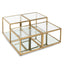 CCF2585-BS 100cm Glass Coffee Table - Brushed Gold Base (Set of 4)