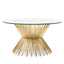 CCF2588-BS 90cm Glass Coffee Table - Brushed Gold Base