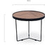 CCF385-L 60cm Round Coffee Table - Walnut Top - Black Frame