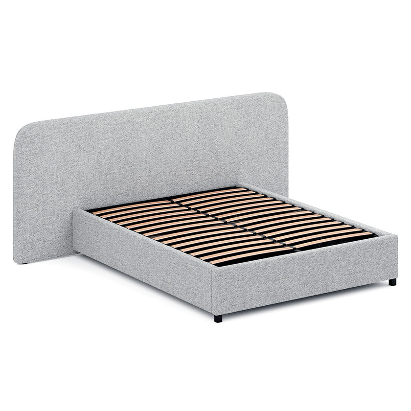 CBD6926-MI King Sized Bed Frame - Dusty Pepper Boucle with Storage