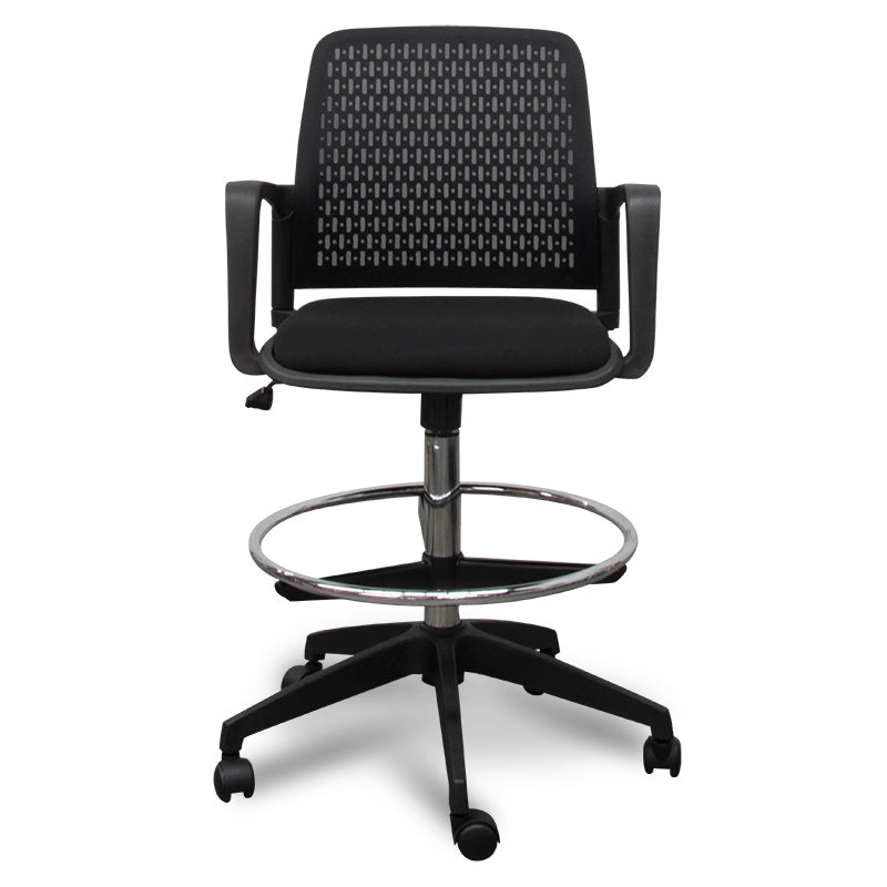 COC6403-YS Low Back Office Chair - Saddle Tan in Black Frame