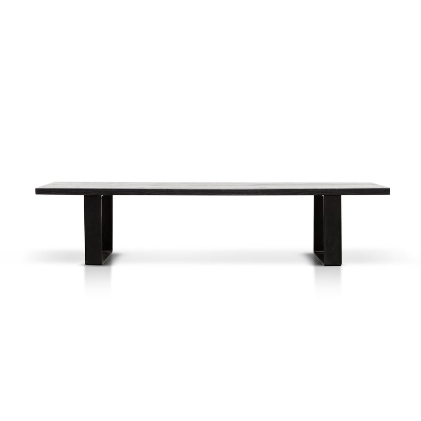 CDB2174-EM Outdoor Wooden Bench - Natural Top and Black Legs
