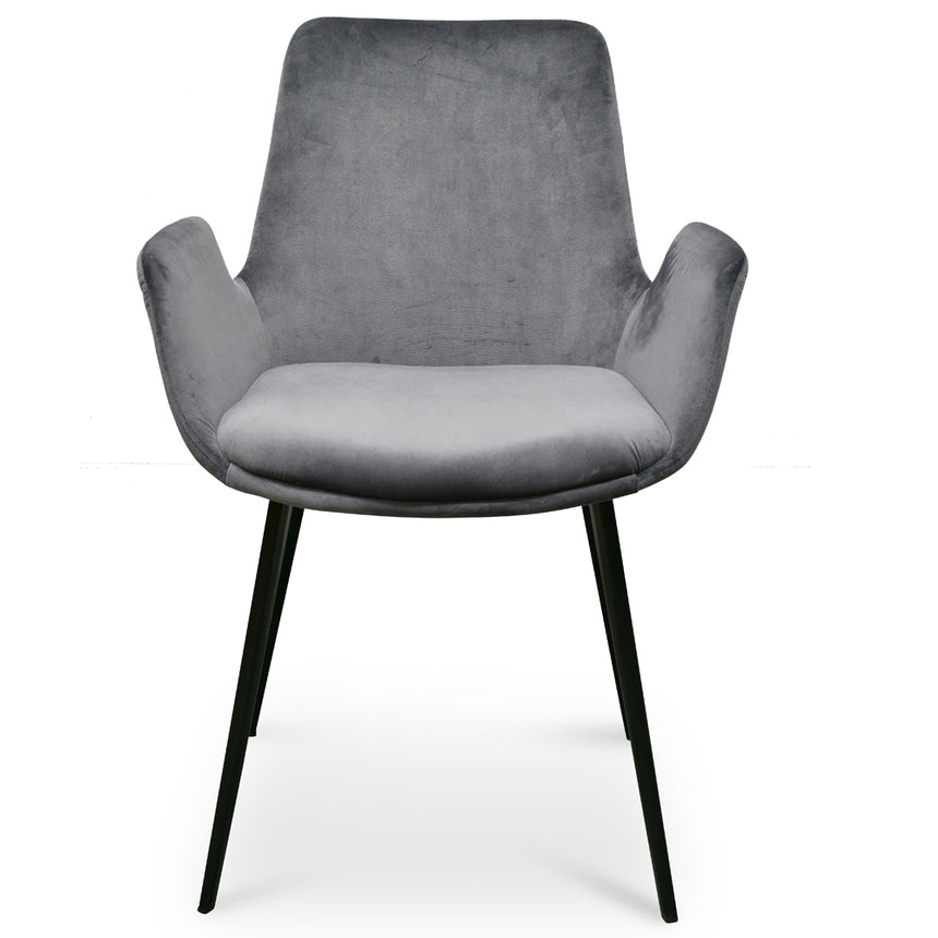 CDC2391-SE - Dining Chair - Dark Grey Velvet (Set of 2)