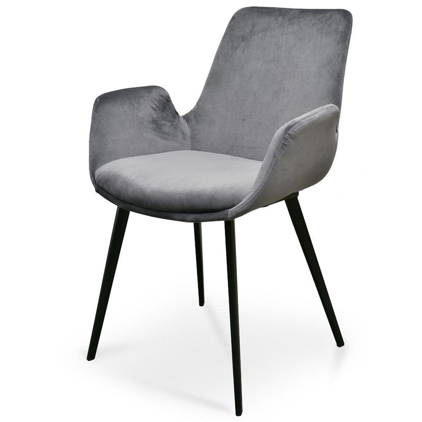 CDC2391-SE - Dining Chair - Dark Grey Velvet (Set of 2)