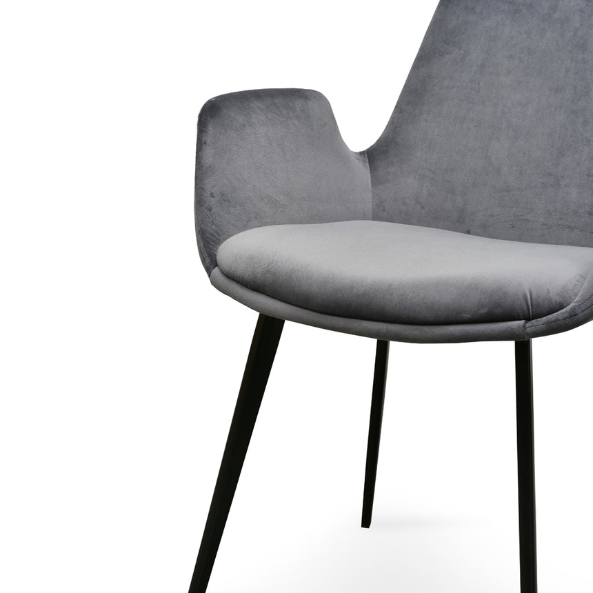 CDC2391-SE - Dining Chair - Dark Grey Velvet (Set of 2)
