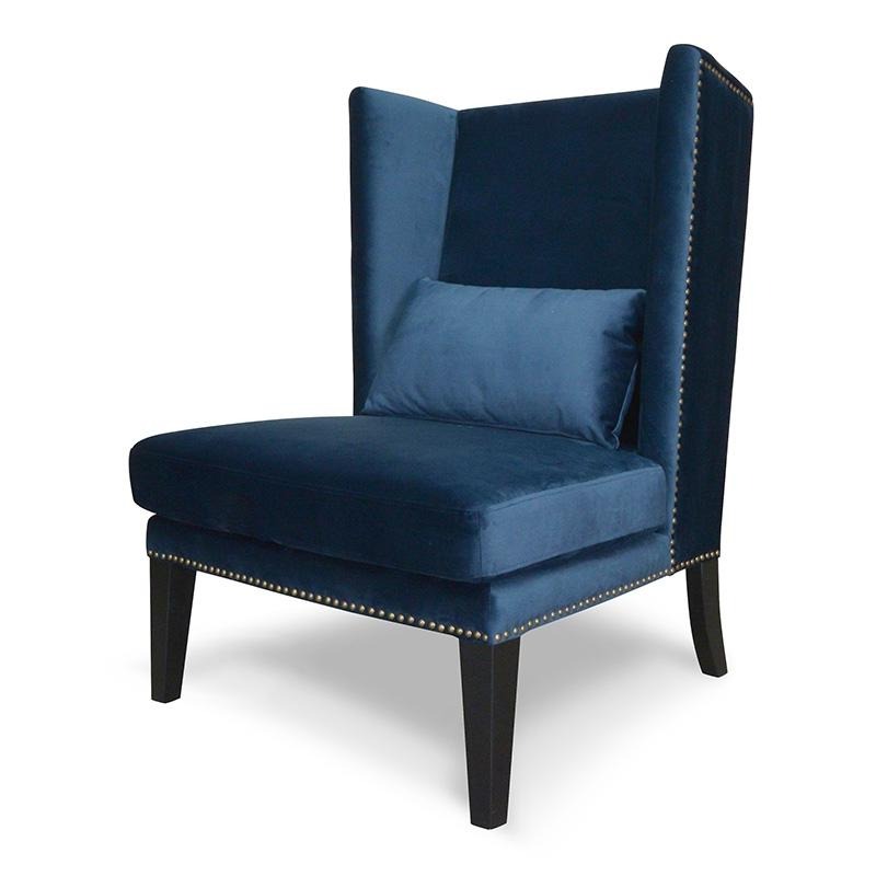 CBS6273-BS Indigo Velvet Bar Stool - Golden Base