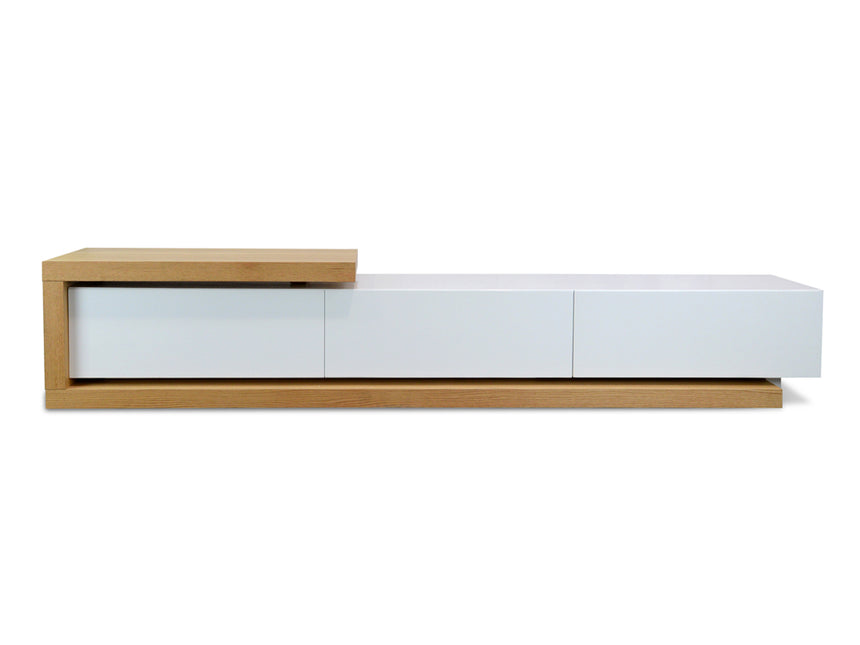 CTV385N-BB 2.4m-3.07m TV Entertainment Unit - Natural - White