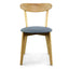 CDC440G  Dining  Chair Solid Natural Oak – Grey Fabric Seat