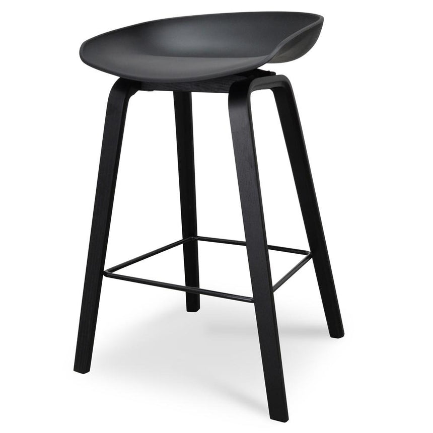 CBS2014-SD 65cm Bar Stool - Black Plastic Seat - Black Frame